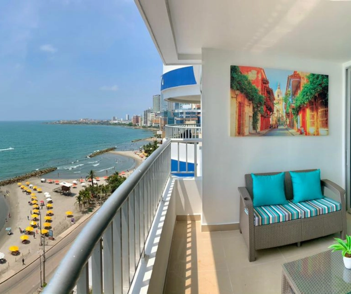 Apartamento amoblado 1104 dos alcobas frente al mar en Palmetto Cartagena