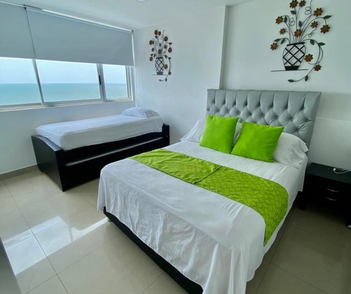 Apartamento amoblado 1103 dos alcobas frente al mar en Palmetto Cartagena