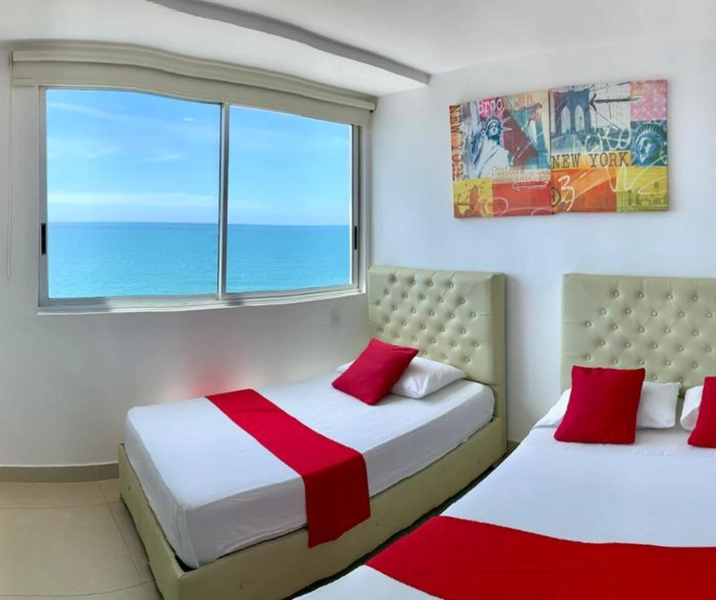 Apartamento amoblado 601 dos alcobas frente al mar en Palmetto Cartagena
